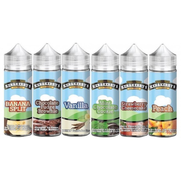 Ken & Kerrys e liquid 100ml Ice Cream Series ALL FLAVOURS 0mg 3mg UK