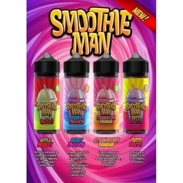 Smoothie Man 100ML Short Fill Vape E Liquid 70/30 VG/PG £8.99