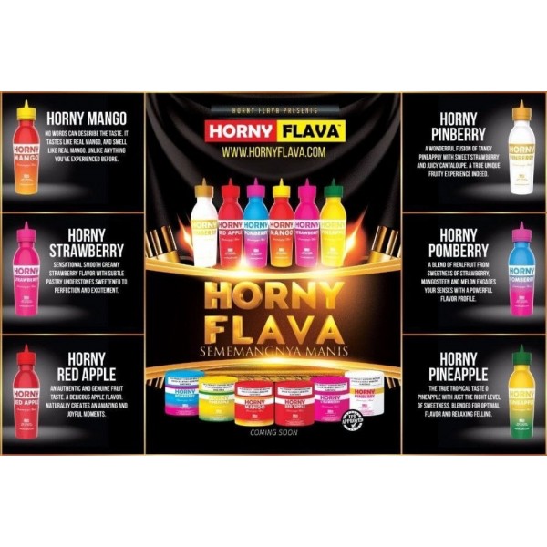 NEW Horny Flava E Liquid E Juice Vape Juice TPD 6 Flavours 0-MG,3MG,6MG 65ML/120ML