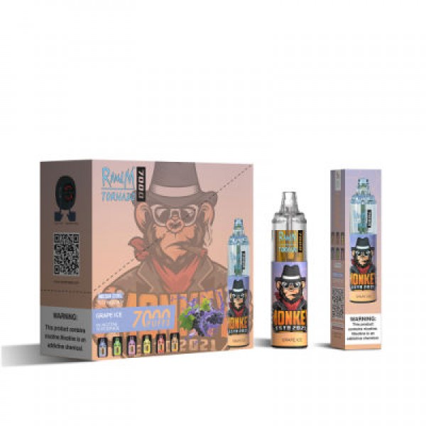 R And M Tornado Grape Ice Flavour 7000 Puffs 10 Vapes