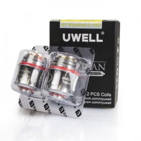 UWELL VALYRIAN COILS, A1, 0.15ohm, Genuine Replacement Coil Heads (Pk 2) 95-120W