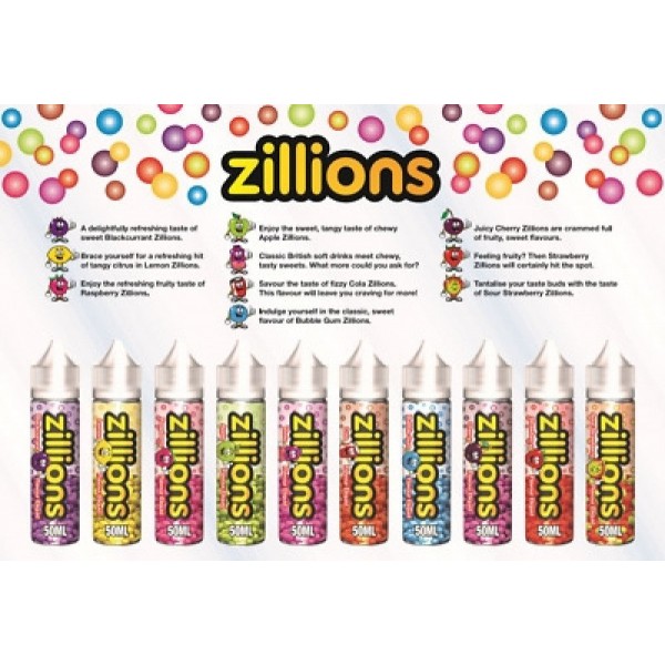 Zillions Vape E Liquid 50ML 70/30 Mix £6.99