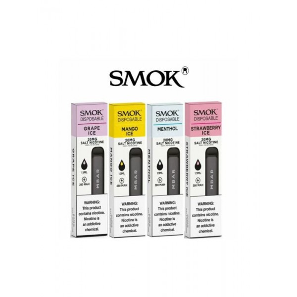 Smok MBAR Disposable Vape Pod Kit 20MG Nicotine Salt | 300 Puffs | All Flavours