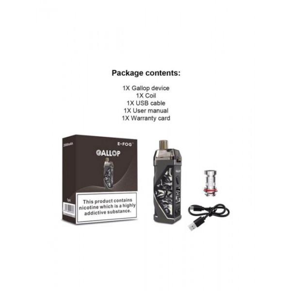 Horizon E-FOG GALLOP VAPE Pen ECIG Starter Kit COILS POD Nicotine STOP SMOKING