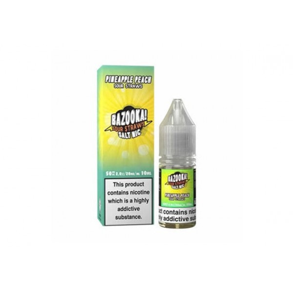 PINEAPPLE PEACH (SOUR STRAWS) 10ML NIC SALT BAZOOKA