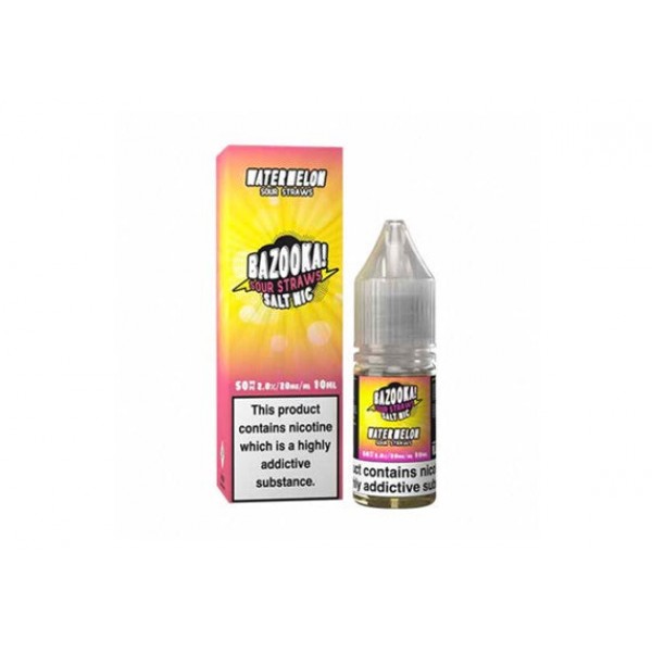 WATERMELON (SOUR STRAWS) 10ML NIC SALT BAZOOKA