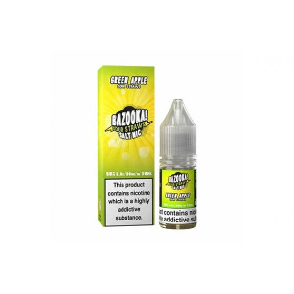 GREEN APPLE (SOUR STRAWS) 10ML NIC SALT BAZOOKA