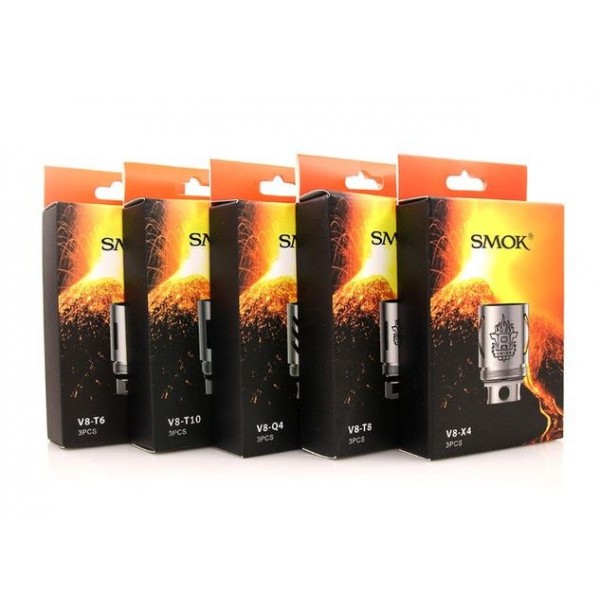 SMOK TFV8 COILS, CLOUD BEAST V8 Q4 X4 T6 T8 T10 Replacement Coil 3pk AUTHENTIC