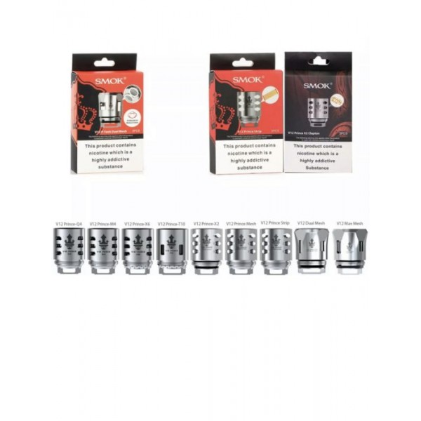 SMOK TFV12 PRINCE Coils | Q4 | M4 | X6 | T10 | DUAL, TRIPLE, MAX MESH | P-Tank COILS