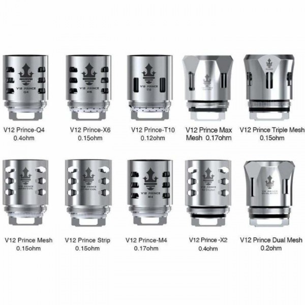 SMOK TFV12 PRINCE Coils | Q4 | M4 | X6 | T10 | DUAL, TRIPLE, MAX MESH | P-Tank COILS